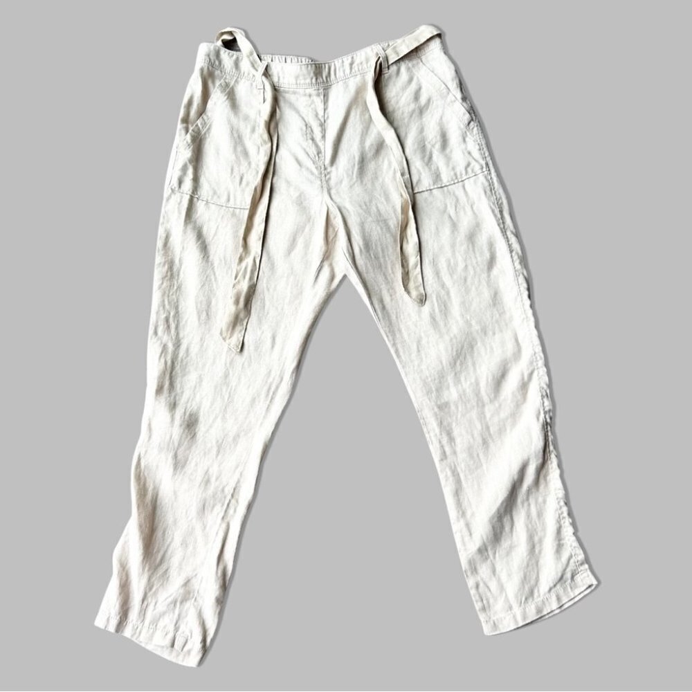 M&S Collection Beige Colour Pure Linen Cargo Pants